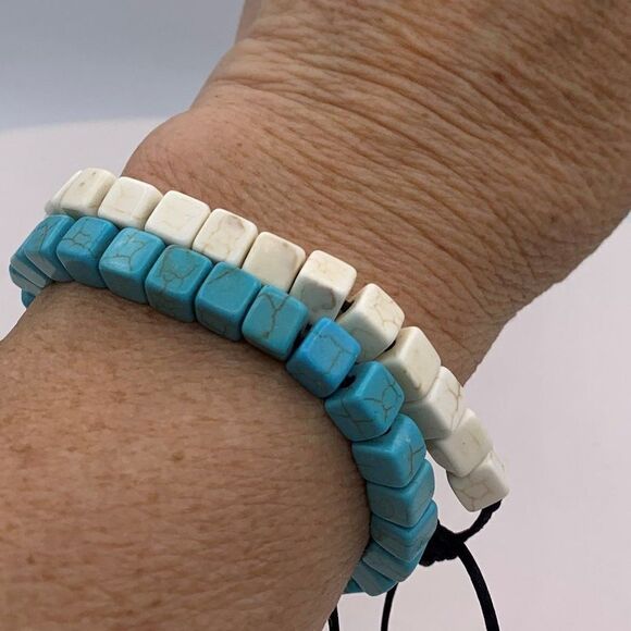 Real turquoise bracelet, adjustable cord, boho, beach, native, country, new - Picture 6 of 16